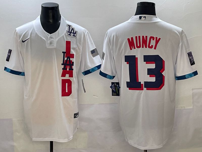 Men 2025 Los Angeles Dodgers #13 Muncy White All star Nike MLB Jersey style 9